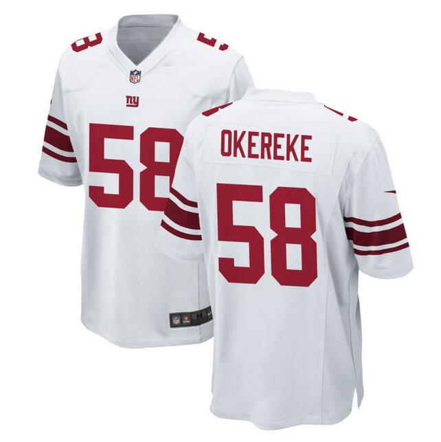 Men's New York Giants #58 Bobby Okereke White Football Stitched Game Jersey